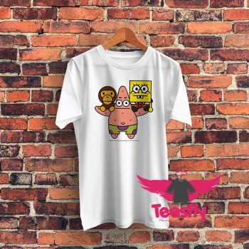 2008 Baby milo Bape X Spongebob Rare Graphic T Shirt