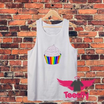 Rainbow Cupcake with Pink Frosting Unisex Tank Top