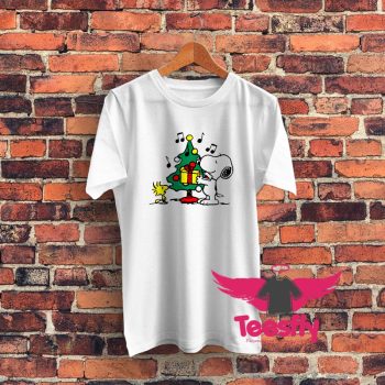 Snoopy And Woodstock Christmas Tree The Peanuts Movie Graphic T Shirt