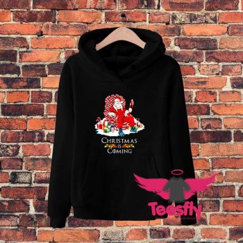 Santa Is Coming Candy Cane Hoodie